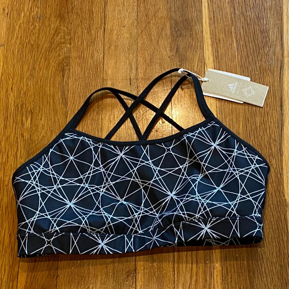Adidas Seamless Sports Bra Black/White NWT Size L